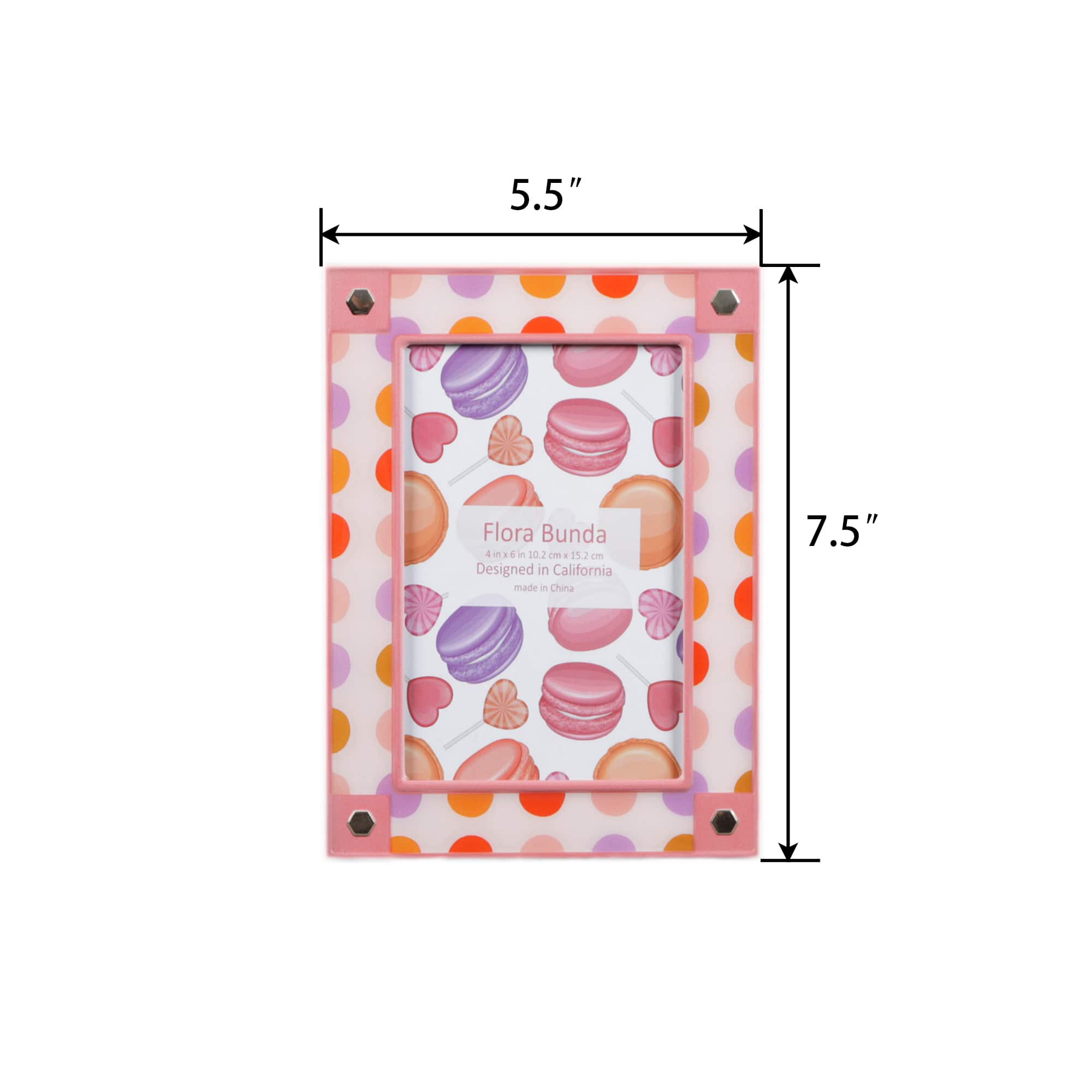 Flora Bunda 4" x 6" Polka Dot Aluminum Picture Frame